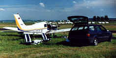 Piper PA 28 Cadet Montage Flugplatz Aschaffenburg